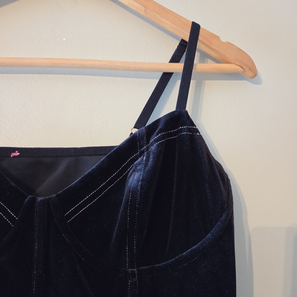 Betsey Johnson Vintage Velvet Corset Cocktail Feminine Party Dress Size Small - Picture 5 of 9